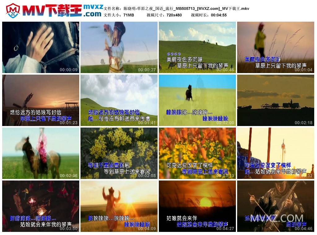 陈晓明-草原之夜_国语_流行_MB505713